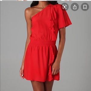 Parker Army Green One Shoulder Silk Dress